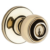 Kwikset 400P3CPK6 Keyed Entry Knob, Polished Brass